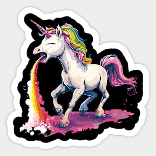 unicorn puke rainbow Sticker